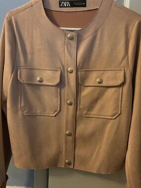 Zara Pink Suede-Like Jacket